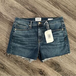 Frame Le Brigette Raw Hem Denim Shorts New